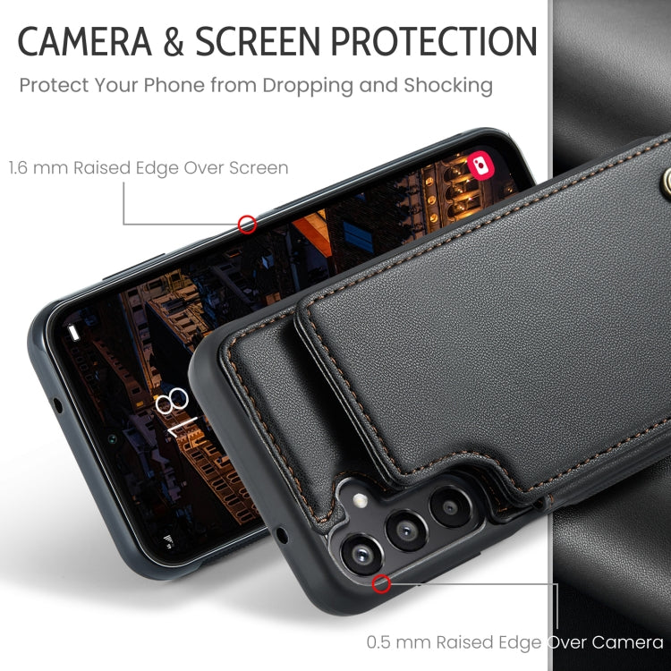 For Samsung Galaxy A16 5G CaseMe C22 Card Slots Holder RFID Anti-theft Phone Case(Black) - Galaxy Phone Cases by CaseMe | Online Shopping UK | buy2fix