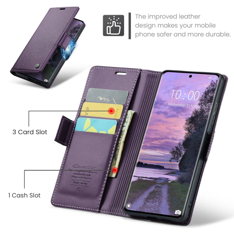 For Redmi Note 14 Pro 5G CaseMe 023 Butterfly Buckle Litchi Texture RFID Anti-theft Leather Phone Case(Purple) - Note 14 Pro Cases by CaseMe | Online Shopping UK | buy2fix