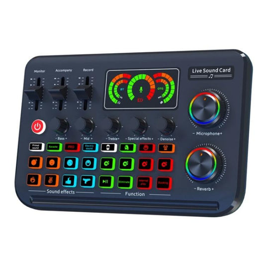 F996 Max Live Streaming / Gaming / Singing Audio Mixer USB Microphone Sound Card - Live Sound Effects Processors by buy2fix | Online Shopping UK | buy2fix