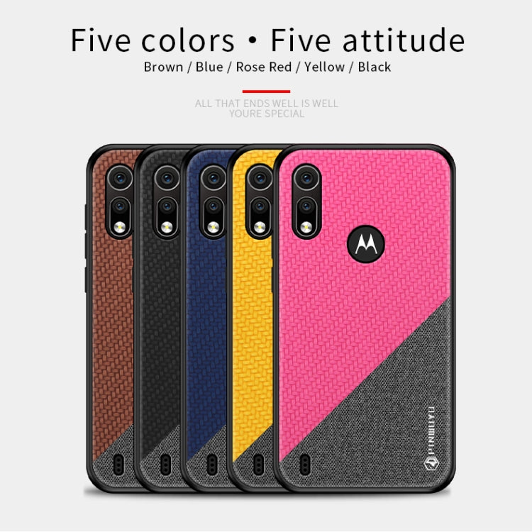 PINWUYO Hong Series Anti-fall TPU+ Chemical Fiber Cloth Protective Cover for Moto P40 play(Yellow) - Motorola Cases by PINWUYO | Online Shopping UK | buy2fix