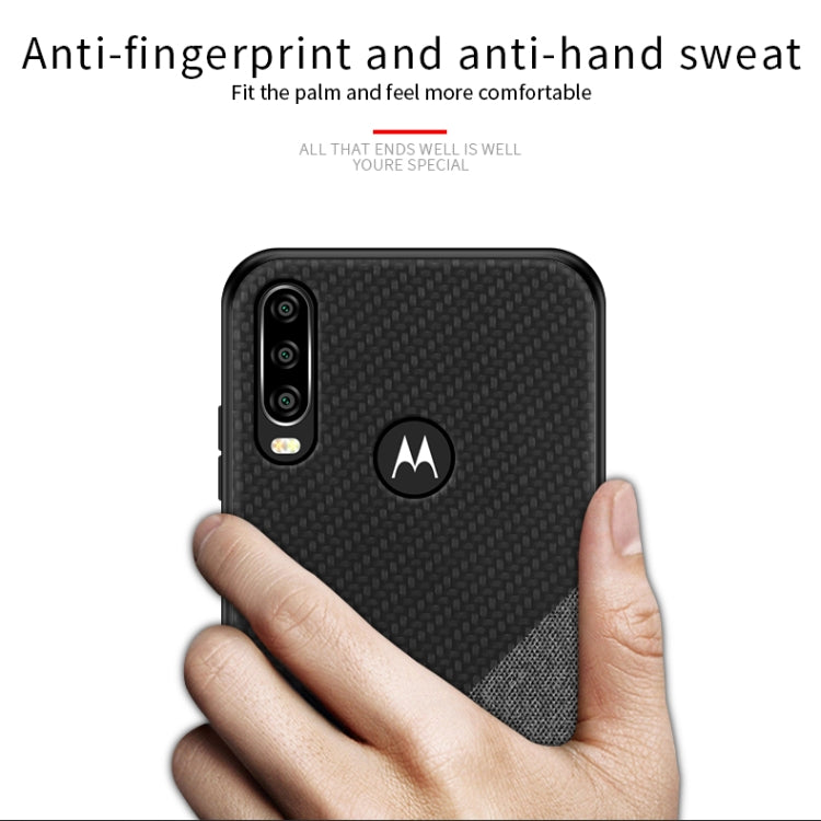 PINWUYO Hong Series Anti-fall TPU+ Chemical Fiber Cloth Protective Cover for Moto P40 power(Brown) - Motorola Cases by PINWUYO | Online Shopping UK | buy2fix