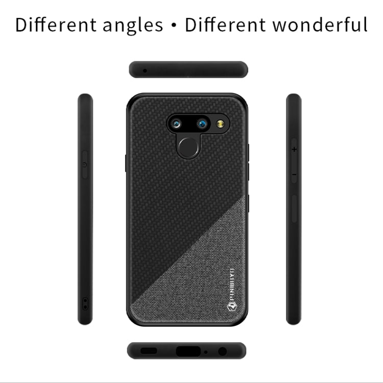 PINWUYO Hong Series Anti-fall TPU+ Chemical Fiber Cloth Protective Cover for LG K50 / Q60(Black) - LG by PINWUYO | Online Shopping UK | buy2fix