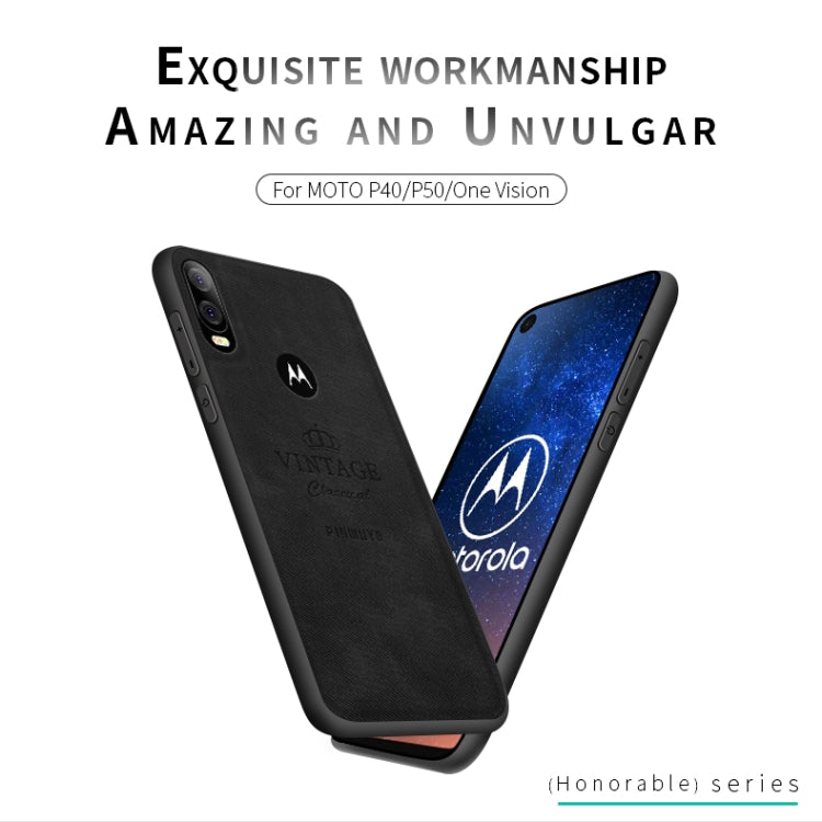 PINWUYO Shockproof Waterproof Full Coverage PC + TPU + Skin Protective Case for Motorola Moto P40 / P50 / One Vision(Black) - Motorola Cases by PINWUYO | Online Shopping UK | buy2fix