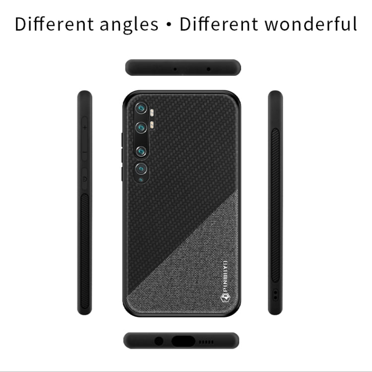 For Xiaomi CC9 Pro / Note10 PINWUYO Rong Series  Shockproof PC + TPU+ Chemical Fiber Cloth Protective Cover(Black) - Xiaomi Cases by PINWUYO | Online Shopping UK | buy2fix