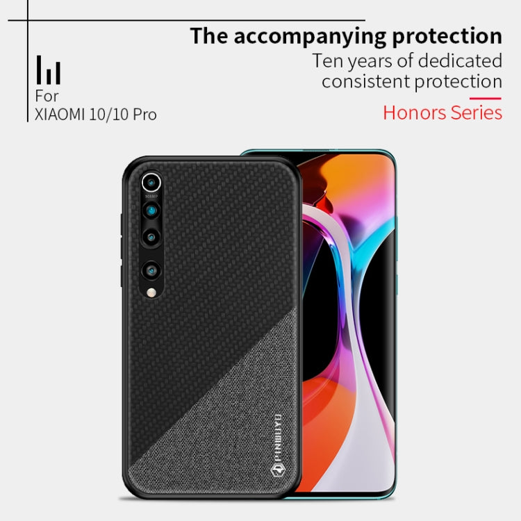 For Xiaomi 10 / 10pro PINWUYO Rong Series  Shockproof PC + TPU+ Chemical Fiber Cloth Protective Cover(Blue) - Xiaomi Cases by PINWUYO | Online Shopping UK | buy2fix