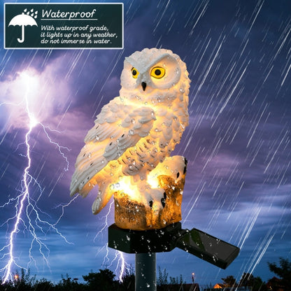 Solar Powered Owl Shape LED Night Light Garden Lawn Lamp(Brown) - Solar Lights by buy2fix | Online Shopping UK | buy2fix