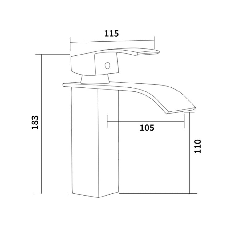 KOEN Waterfall Bathroom Faucet Sinks Mixer Tap Cold And Hot Water Tap - Faucets & Accessories by buy2fix | Online Shopping UK | buy2fix