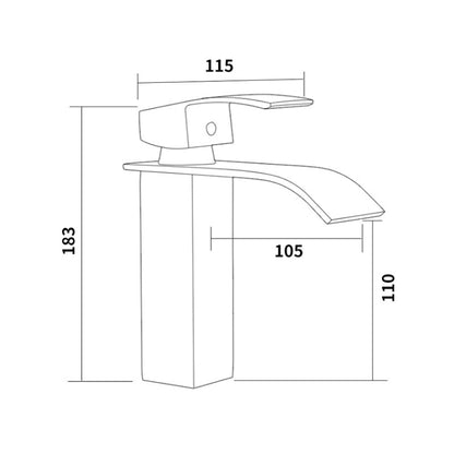 KOEN Waterfall Bathroom Faucet Sinks Mixer Tap Cold And Hot Water Tap - Faucets & Accessories by buy2fix | Online Shopping UK | buy2fix