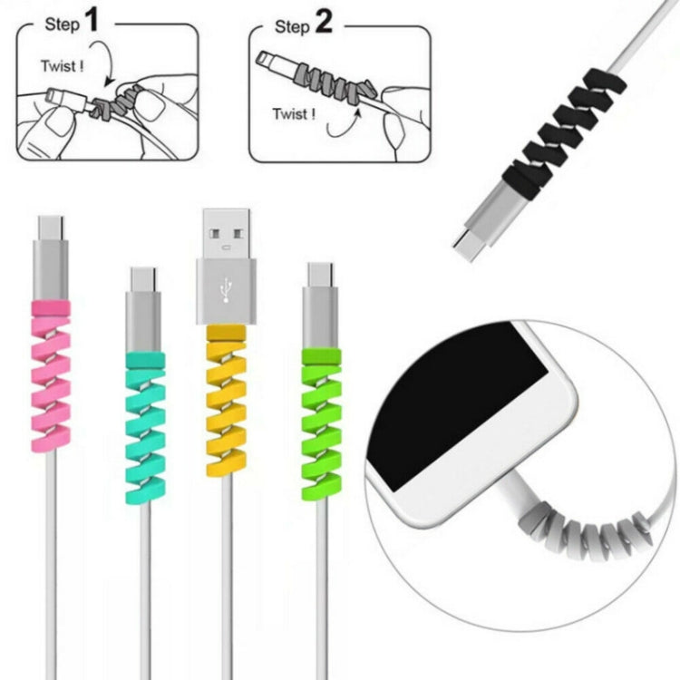 Spiral Style Silicone Data Cable Protective Cover Anti-wire Break Winder(Green) - Cable Organizer by buy2fix | Online Shopping UK | buy2fix