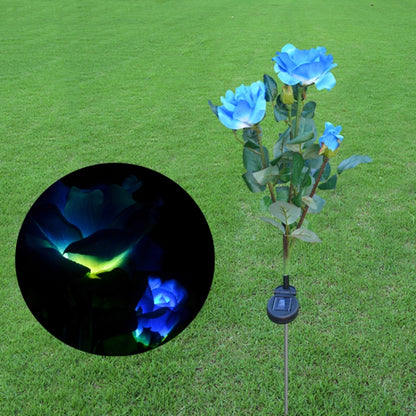 Solar LED Artificial Rose Lantern Garden Decoration Lawn Lamp(Blue) - Solar Lights by buy2fix | Online Shopping UK | buy2fix