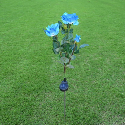 Solar LED Artificial Rose Lantern Garden Decoration Lawn Lamp(Blue) - Solar Lights by buy2fix | Online Shopping UK | buy2fix