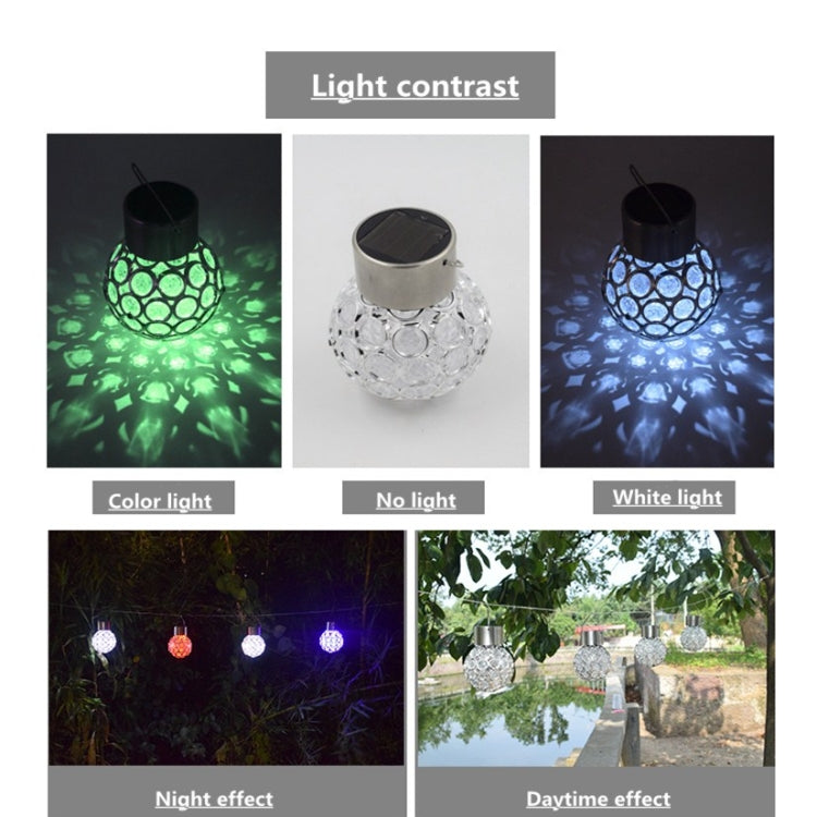 2 PCS Solar Hollow Ball Pendent Lamp Decorative Garden Light(Colorful Light) - Solar Lights by buy2fix | Online Shopping UK | buy2fix