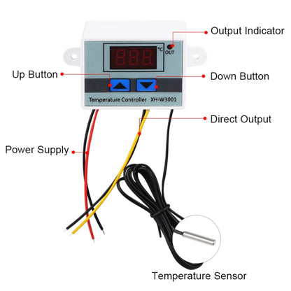 XH-W3001 Digital LED Temperature Controller Arduino Cooling Heating Switch Thermostat NTC Sensor 24V - Indoor Thermometer by buy2fix | Online Shopping UK | buy2fix