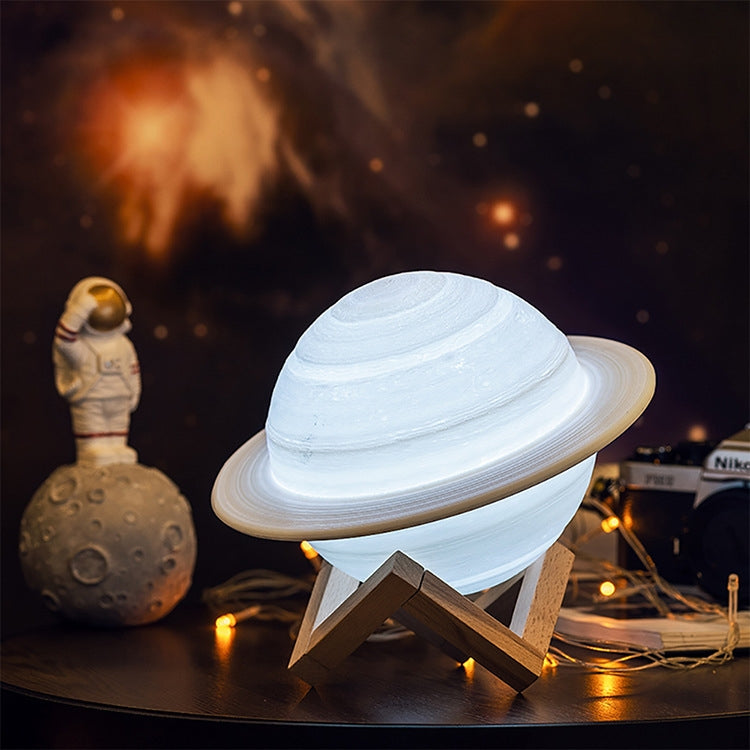 3D Printing LED Saturn Night Light USB Planet Lamp, Size:16cm, Style:Touch Control 3-Colors - Night Lights by buy2fix | Online Shopping UK | buy2fix