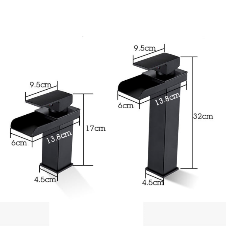 Bathroom Wide Mouth Faucet Square Sink Single Hole Basin Faucet, Specification: HT-81567 Electroplating High Type - Faucets & Accessories by buy2fix | Online Shopping UK | buy2fix