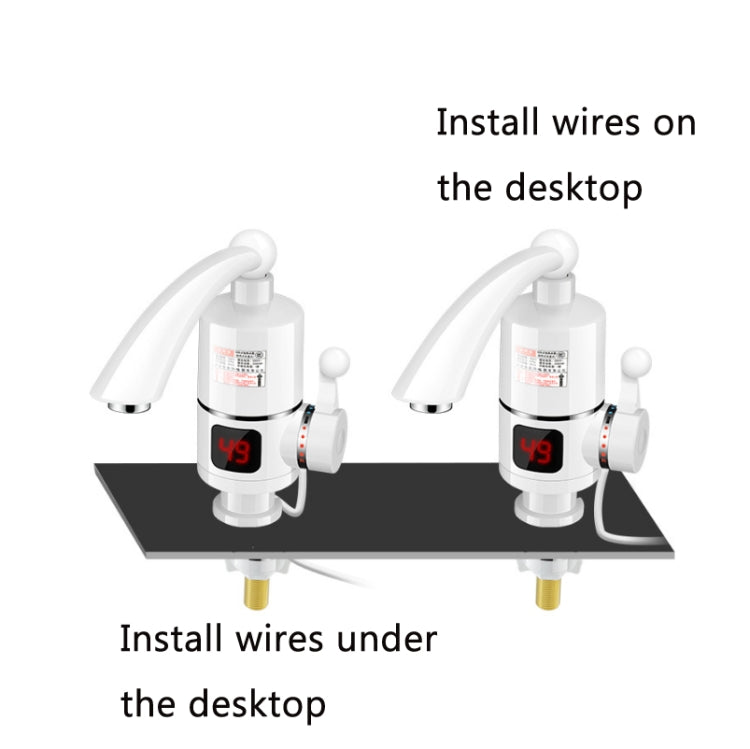 Digital Display Electric Heating Faucet Instant Hot Water Heater CN Plug Lamp Display Elbow With Leakage Protection - Faucets & Accessories by buy2fix | Online Shopping UK | buy2fix