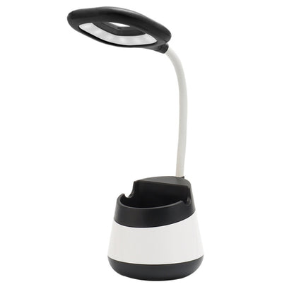 USB Charging LED Desk Light Eye Protection Lamp with Pen Holder and Phone Holder(CS276-3 Black) - Desk Lamps by buy2fix | Online Shopping UK | buy2fix