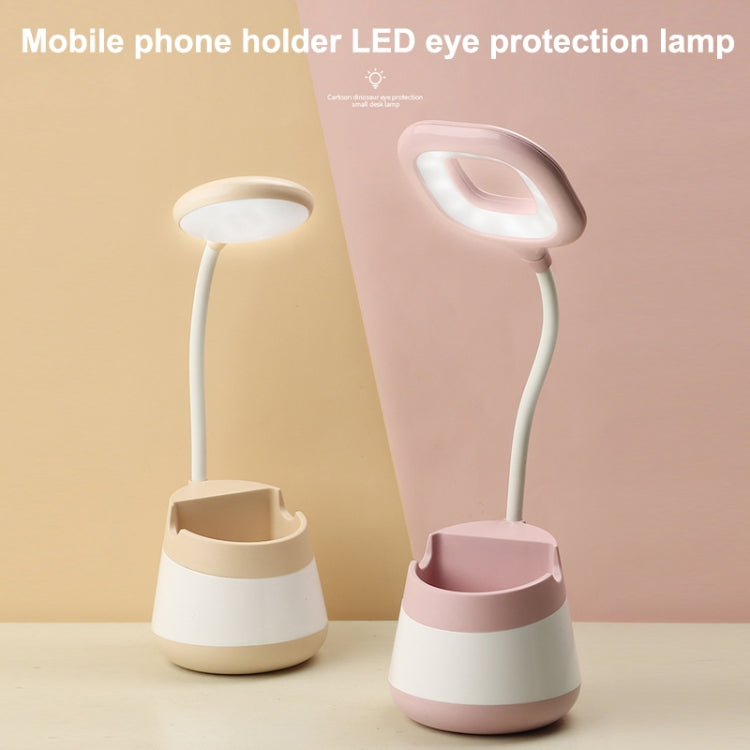 USB Charging LED Desk Light Eye Protection Lamp with Pen Holder and Phone Holder(CS276-3 Green) - Desk Lamps by buy2fix | Online Shopping UK | buy2fix