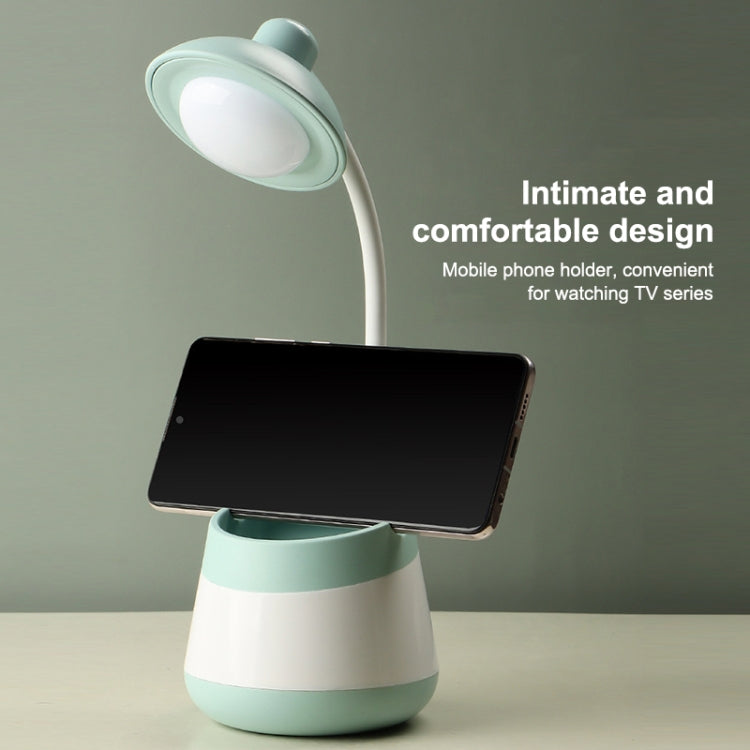 USB Charging LED Desk Light Eye Protection Lamp with Pen Holder and Phone Holder(CS276-3 Yellow) - Desk Lamps by buy2fix | Online Shopping UK | buy2fix