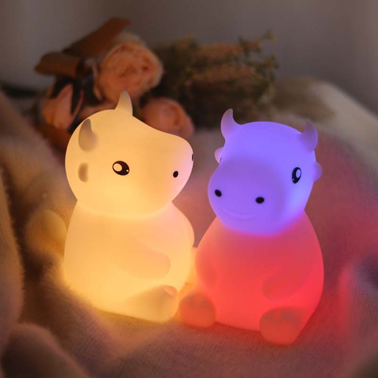 JX-YD-08 Silicone Calf Cow Night Light LED Colorful Dimming Pat Sleeping Bedside Lamp - Night Lights by buy2fix | Online Shopping UK | buy2fix