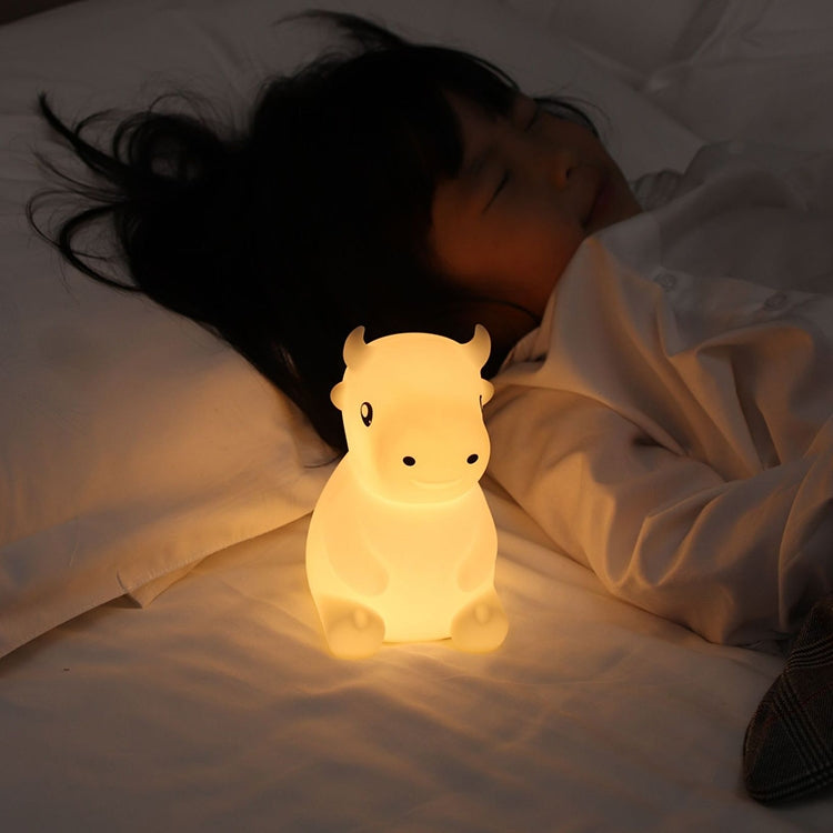 JX-YD-08 Silicone Calf Cow Night Light LED Colorful Dimming Pat Sleeping Bedside Lamp - Night Lights by buy2fix | Online Shopping UK | buy2fix