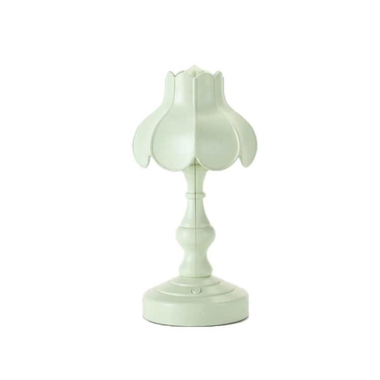 Retro Charging Table Lamp Bedroom Bed LED Eye Protection Light(LD05 Lotus Light Green) - Bedside Light by buy2fix | Online Shopping UK | buy2fix