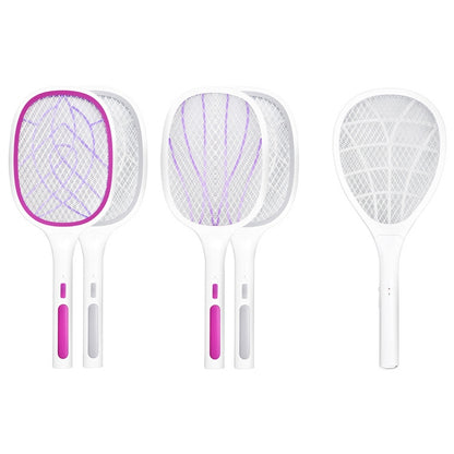 Electrical Mosquito Swatter Mosquito Killer Two-In-One USB Rechargeable Household Electrical Mosquito Swatter, Colour: LEDx6 Gray (Base Charging) - Fly Swatter by buy2fix | Online Shopping UK | buy2fix