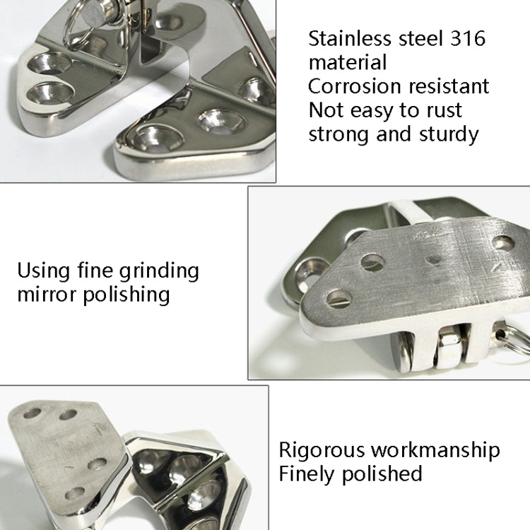 Butterfly Hinge 316 Stainless Steel Ship Accessories, Specification: 70 x 68mm - Marine Accessories & Parts by buy2fix | Online Shopping UK | buy2fix