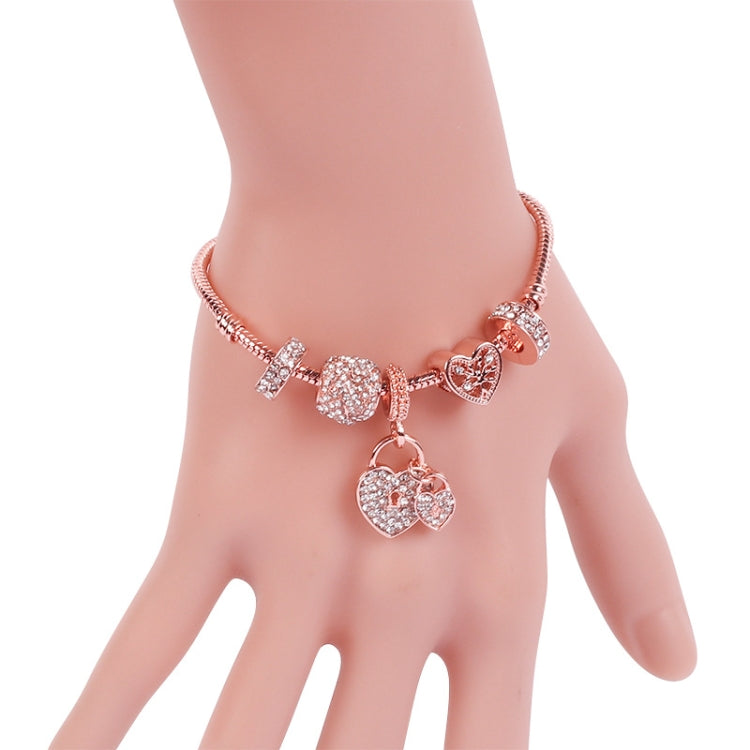 SL132 19cm Women Rose Gold Beaded Bracelet - Bracelets by buy2fix | Online Shopping UK | buy2fix