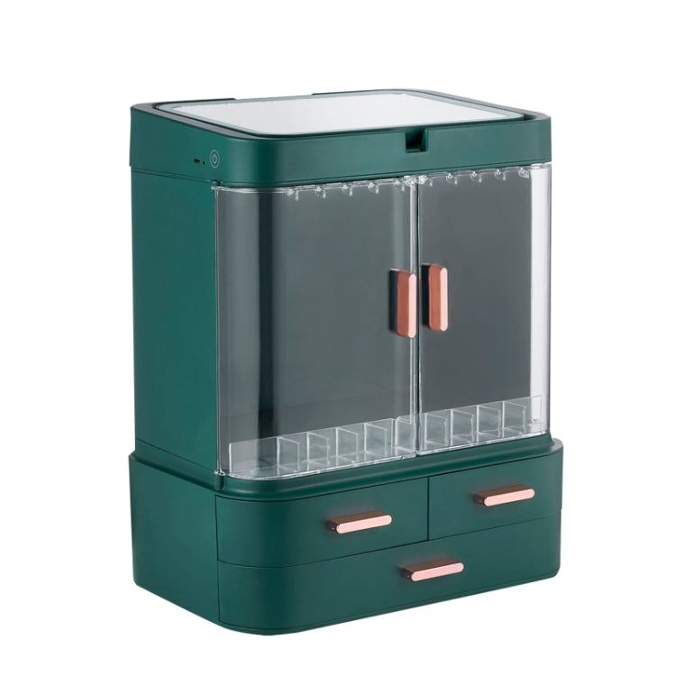 Dust-Proof Drawer Type Cosmetic Storage Box Household Large-Capacity Desktop Lipstick Storage Box, Colour: LED  Model Green - Storage Boxes by buy2fix | Online Shopping UK | buy2fix