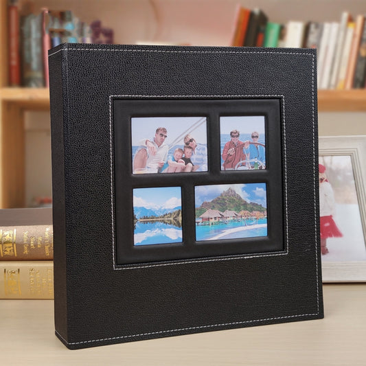 6 Inch 600 Sheets Leather Cover Photo Album Family Photo Album Storage Book(Black) - Photo Albums & Photo Frames by buy2fix | Online Shopping UK | buy2fix