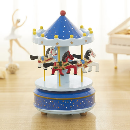 Sky City Carousel Clockwork Music Box Couples Birthday Gift(K0231 Dot Blue) - Music Box by buy2fix | Online Shopping UK | buy2fix