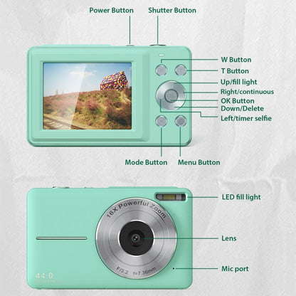 DC403L-AF 2.4-Inch 16X Zoom HD Digital Camera Mini Children Photography Camera AU Plug(Green) - Children Cameras by buy2fix | Online Shopping UK | buy2fix