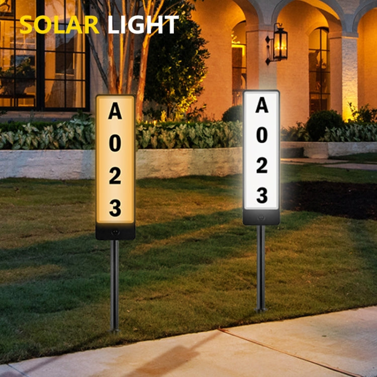 TS-G6704 Solar Dual-Color Temperature Ground Plug House Number Lawn Light - Solar Lights by buy2fix | Online Shopping UK | buy2fix