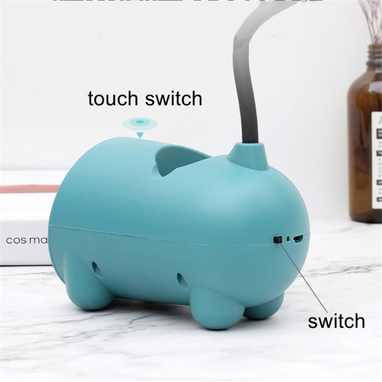 FY003T Small Rabbit USB Charging Desk Lamp with Pen Holder(Dark Blue) - Desk Lamps by buy2fix | Online Shopping UK | buy2fix