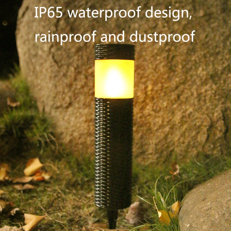 Solar LED Outdoor Waterproof Cylinder Lawn Light, Style: Simulation Flame - Solar Lights by buy2fix | Online Shopping UK | buy2fix