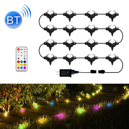 F16C 16 LEDs RGB Bluetooth String Lights Outdoor Waterproof Buried Lamp, US Plug(Black) - Holiday Lights by buy2fix | Online Shopping UK | buy2fix