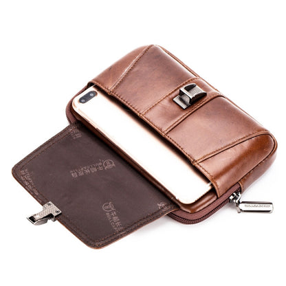 BULL CAPTAIN Multifunctional Leather Mobile Phone Small Waist Bag For Men(Vertical Black) - Wallets by BULL CAPTAIN | Online Shopping UK | buy2fix