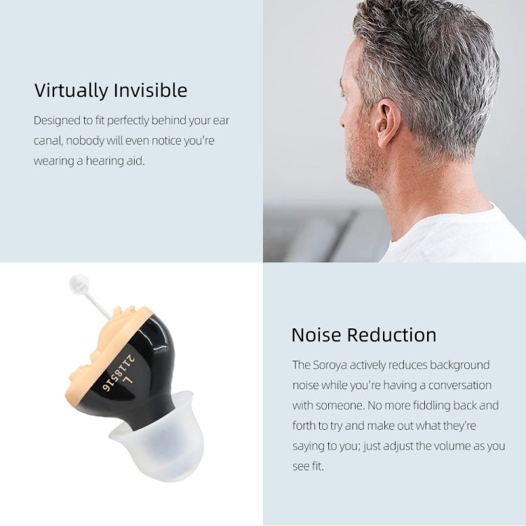 Battery Type Digital Noise Reduction Hearing Aid Elderly Sound Amplifier(Black Left Ear) - Hearing Aids by buy2fix | Online Shopping UK | buy2fix