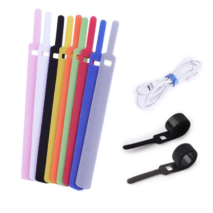 50 PCS Needle Shape Self-adhesive Data Cable Organizer Colorful Bundles 15 x 200mm(Black) - Cable Organizer by buy2fix | Online Shopping UK | buy2fix