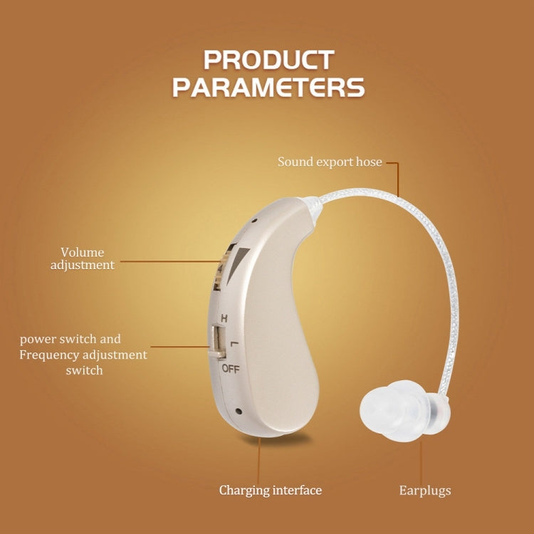 Portable Rechargeable Invisible Hearing Aid EU Plug(Gold) - Hearing Aids by buy2fix | Online Shopping UK | buy2fix