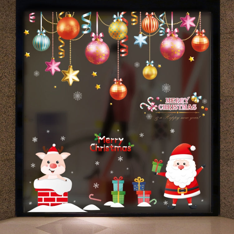 Santa Claus Hanging Stickers Shop Window Glass Door Living Room Wall Stickers(6309) - Christmas Stickers by buy2fix | Online Shopping UK | buy2fix