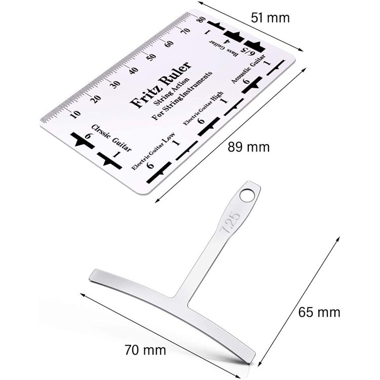 T -Type Guitar Ruler+String High Ruler Guitar Repair Measuring Ruler Tools - Stringed Instruments Accessories by buy2fix | Online Shopping UK | buy2fix