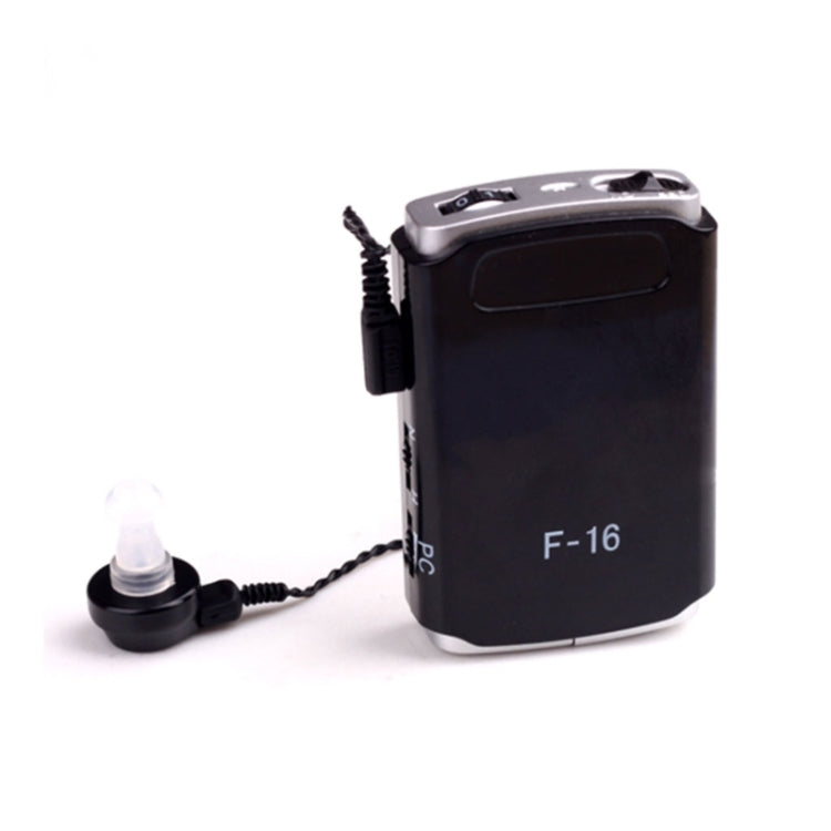 F-16 Pocket High Power Wired Box Mini Hearing Aid Sound Amplifier Receiver(Black) - Hearing Aids by buy2fix | Online Shopping UK | buy2fix