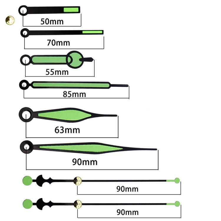 Shaft Length 18.5mm Quartz Clock Silent Movement + Luminous Hands DIY Kit,Spec: Movement+616 - DIY Clocks by buy2fix | Online Shopping UK | buy2fix