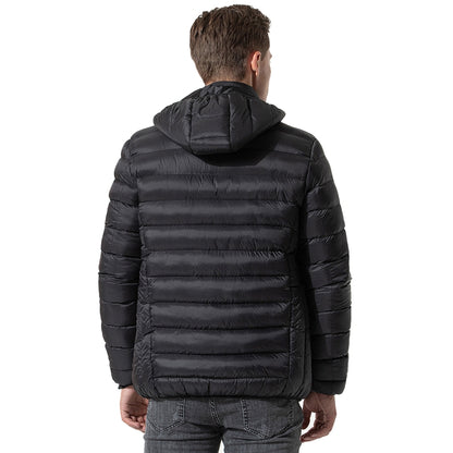 19 Zone 4 Control Black USB Winter Electric Heated Jacket Warm Thermal Jacket, Size: L - Down Jackets by buy2fix | Online Shopping UK | buy2fix