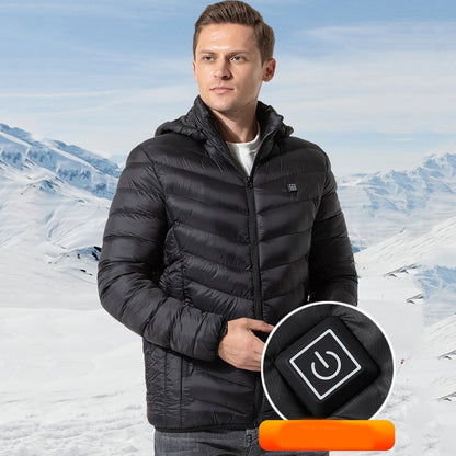 9 Zone Double Control Blue USB Winter Electric Heated Jacket Warm Thermal Jacket, Size: L - Down Jackets by buy2fix | Online Shopping UK | buy2fix