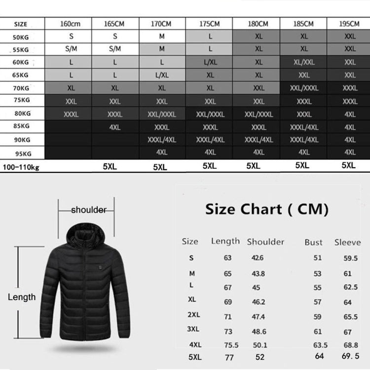 9 Zone Blue USB Winter Electric Heated Jacket Warm Thermal Jacket, Size: L - Down Jackets by buy2fix | Online Shopping UK | buy2fix