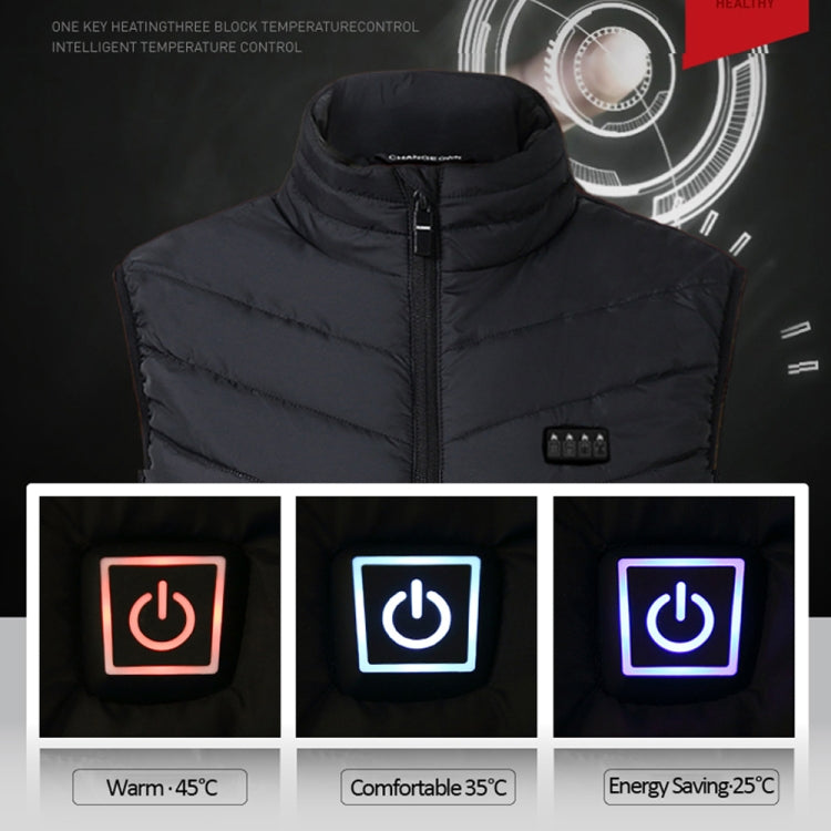 11 Area Double Control Blue USB Electric Heating Undershirt Intelligent Warm Vest(6XL) - Down Jackets by buy2fix | Online Shopping UK | buy2fix