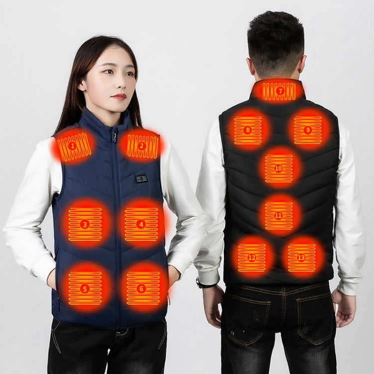 9 Area Double Control Black USB Electric Heating Undershirt Intelligent Warm Vest(M) - Down Jackets by buy2fix | Online Shopping UK | buy2fix